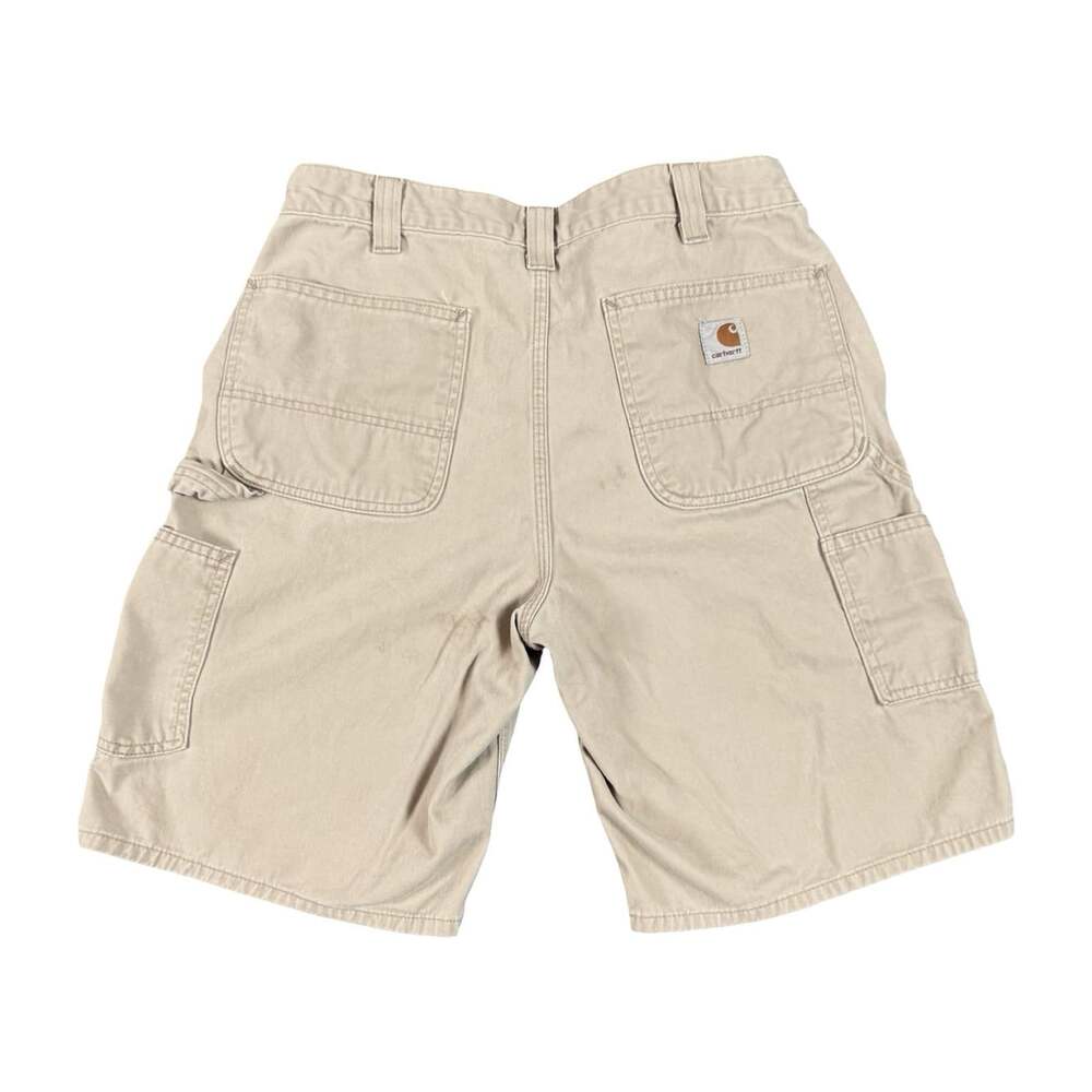 Carhartt Men’s Beige Canvas Cargo Shorts Cotton Relaxed Fit Faded Shorts Size 32 - Picture 2 of 10
